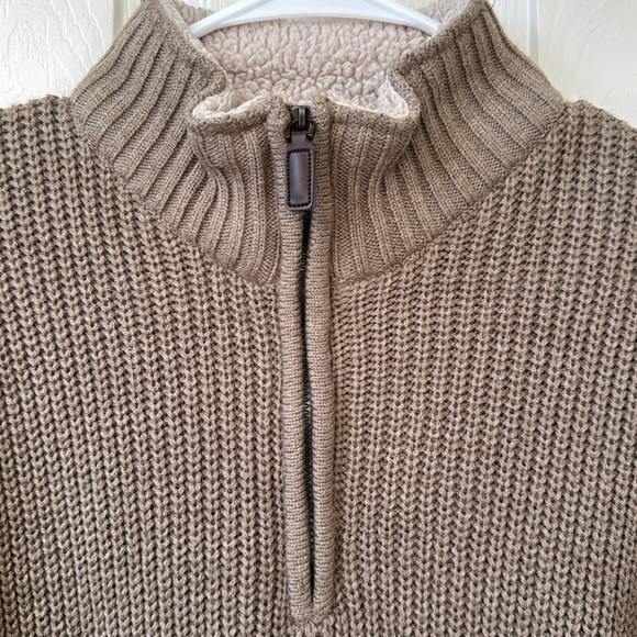 Oscar Dela Renta Knit Mock Turtleneck Sweater Beige Brown Medium - Picture 2 of 8